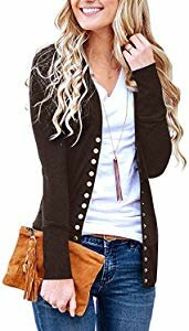 Women’s S-3XL Solid Button Front Knitwears Long Sleeve… Sweepstakes