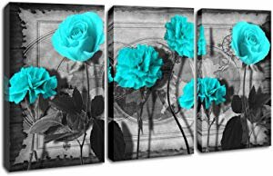 Blue Flower Wall Art Canvas Black World Map Canvas… Giveaway