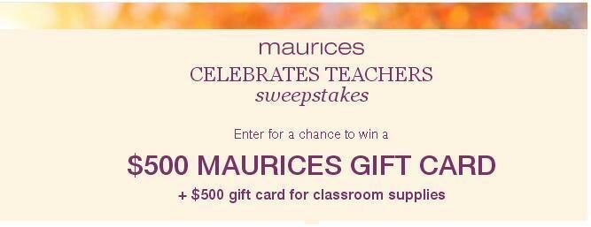 Maurices Celebrates Teachers Sweepstakes