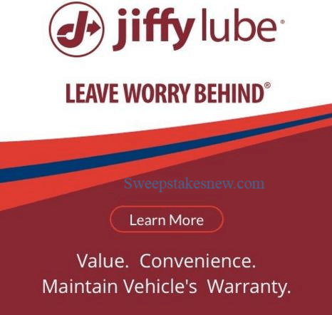 Jiffy Lube Oil Change Certificate Sweepstakes